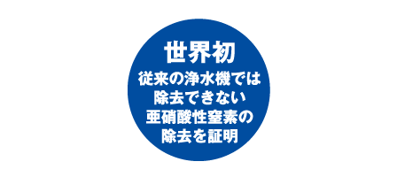 世界初 従来の浄水機では除去できない亜硝酸性窒素の除去を証明